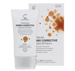 Krem przeciwsłoneczny - PREMIUM DERMO CORRECTIVE CREAM SPF50 30 ml DARK poprawia koloryt oraz chroni skórę przed promieniami UVA/UVB 